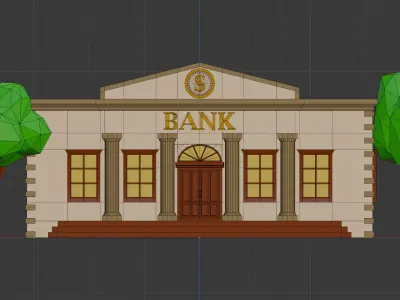 Low Poly Bank Free low-poly 3D model