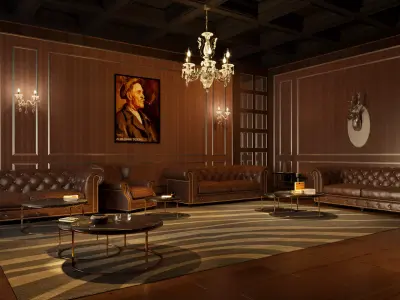 smoking room 3d model 3D model