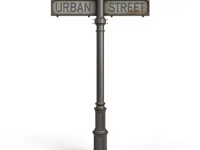 Urban Street Sign 3D Model Low-poly 3D model
