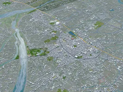 Yilan Full County Taiwan 50km AI Low-poly 3D model