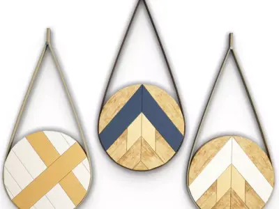 Circle Wooden Wall Decoration 3D model