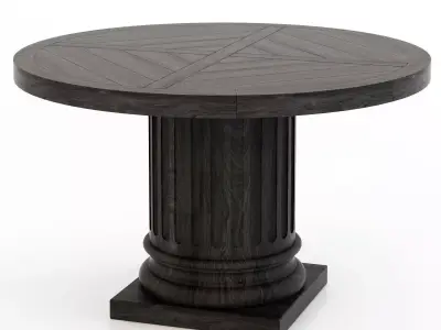 Restoration Hardware Architectural Column Salvaged Wood Table 3D model