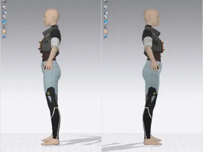 Sci-Fi Jacket with Pants - 52 Marvelous Designer and Clo3D 3D model
