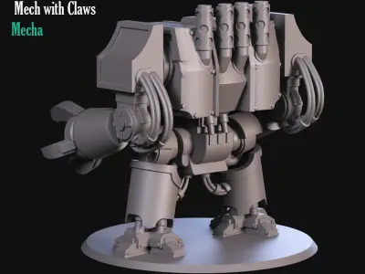Heavy Mecha with claws 3D print model