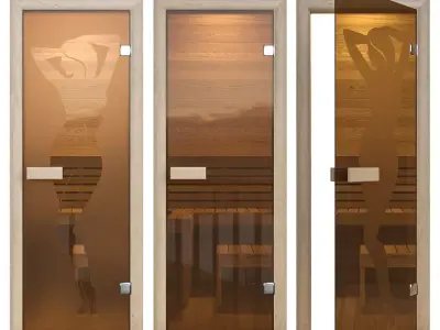 Door glass for a sauna 3D model