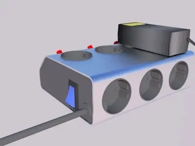 FootSwitch power strip with six outlets Free 3D model