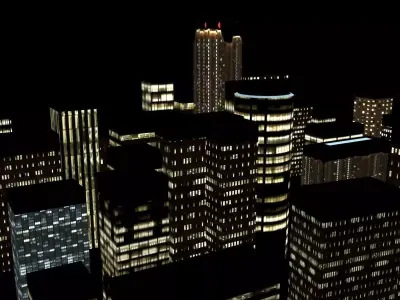 Night City Low-poly 3D model