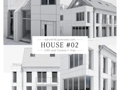 House 02 for Cinema 4D with Corona and V-Ray 3D model