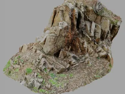 3d scanned cliff face F 3D model