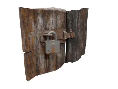 Old door latch   Low-poly 3D model