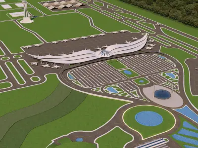 0133 - Airport Architecture Project - 2Ds Drawing - 3Ds Files 3D model