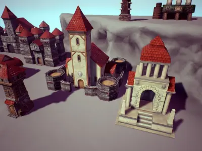 RTS Fantasy Buildings Low-poly 3D model
