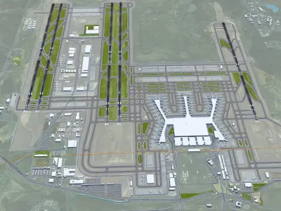 Istanbul Airport 15km Low-poly 3D model