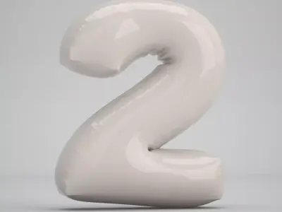 2 Number Balloon 3D model
