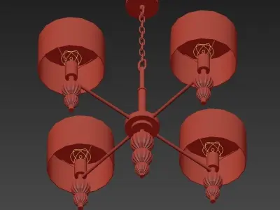 Alette light chrome chandelier with shades 3D model