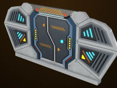 Sci Fi Door 02 All PBR Unity UE Textures Included Low-poly 3D model