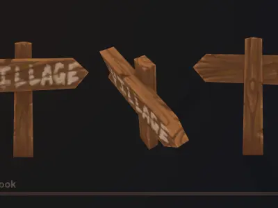 Hand Painted Road Side Props 3D model