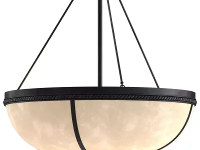 Opalescent Slag Glass Inverted Dome 3D model