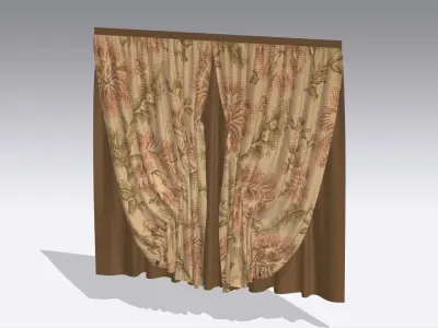 Curtain Low-poly 3D model