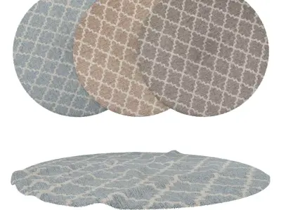 Round Rug Set 245 3D model
