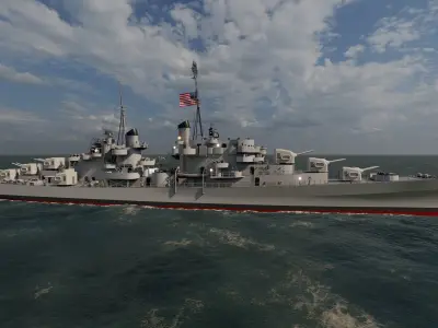 USS Oakland CL 95 3D model