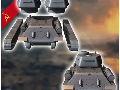 T-34-85 M1943 - Soviet army WW2 Second World East front Ostfront 3D print model