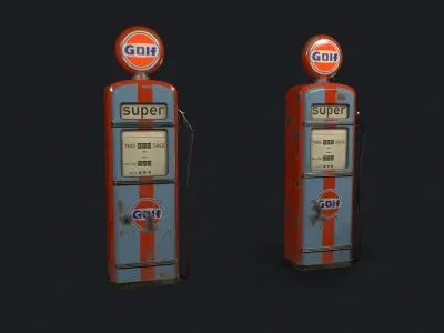 Vintage Oil Pump Low-poly 3D model