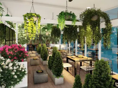 3D Exterior Scene 3D model design garden and landscape 3D model 21