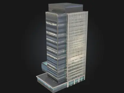 Skyscraper Reflection Modern Urban Building 3D model