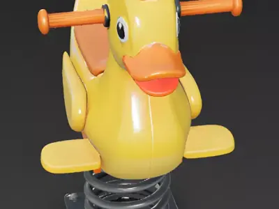 Rubber Duck Spring Rider 3D Model Low-poly 3D model