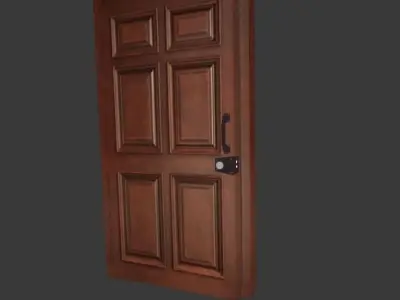 Textured wooden door 3D model