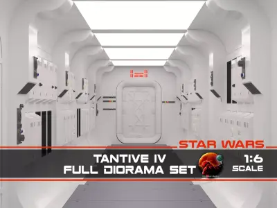 The Tantive IV Complete Hallway 1-6 scale Hottoys 3D print model