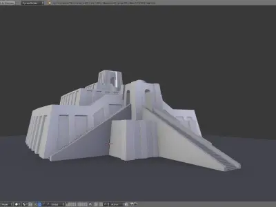 ziggurat ancient egyptian structure Low-poly 3D model