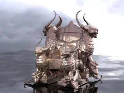 Sargon Ornate Throne 1 3D model