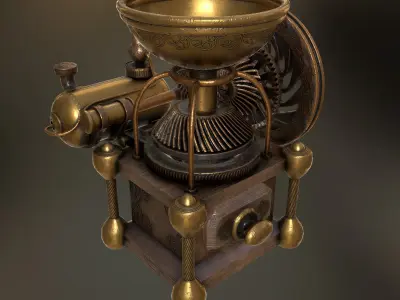 Coffee Grinder Steampunk Low-poly 3D model