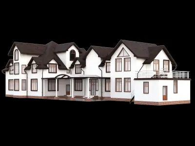 large modern cottage 3D model