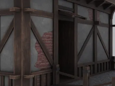 Medieval House Low-poly 3D model