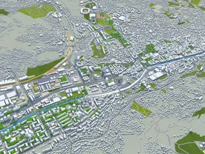 Sarajevo Bosnia and Herzegovina 40km Low-poly 3D model
