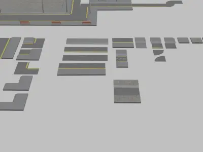 3D Street Designs Low-poly 3D model