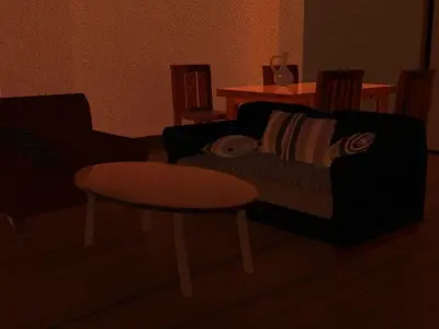 simple room at sunset  model 3D model