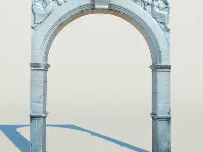 Old castle arch 001 Low-poly 3D model