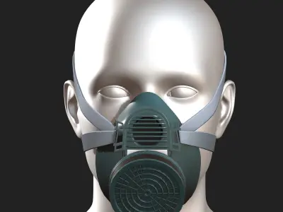 Gas mask respirator plastic futuristic scifi  Low-poly 3D model