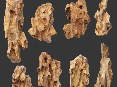 Erosion Rock Photogrammetry 220726 - Ultra HD 16K Textures Low-poly 3D model