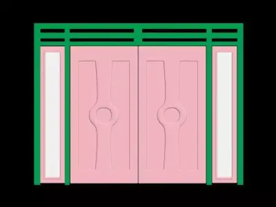 furniture 3d house door colloor pink Free 3D model