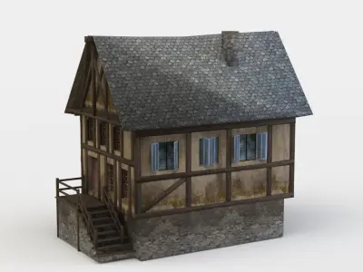 House old with roof Low-poly 3D model purchase