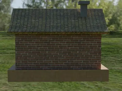 low-poly house 3D model