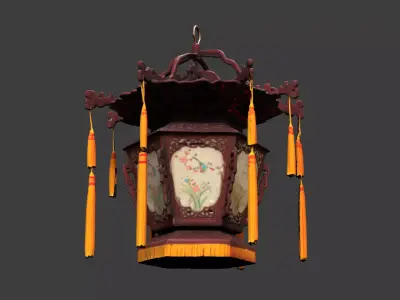 Chinese Palace Lantern  Low-poly 3D model 5