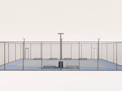 Badminton Court Arena 3D Model Low-poly 3D model