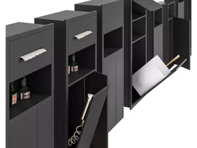 Modern Bathroom Built-in Wall Niches Set 3D model