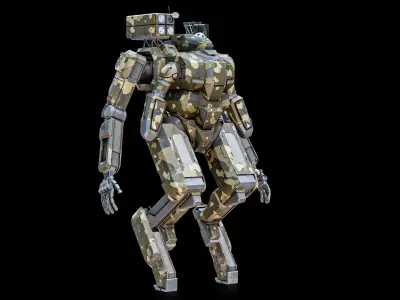  Sci-Fi Combat Mech Exoskeleton Suit - Forest PBR 
